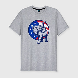 Футболка slim-fit USA elephant, цвет: меланж