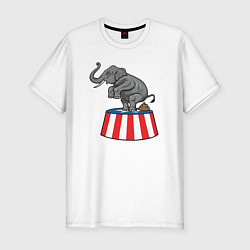 Футболка slim-fit Poop elephant, цвет: белый