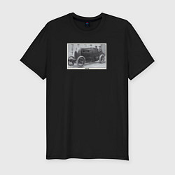 Футболка slim-fit Retro car Fiat S76, цвет: черный