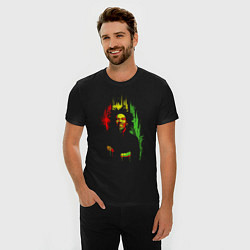 Футболка slim-fit Bob Marley vibe, цвет: черный — фото 2