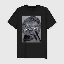 Футболка slim-fit Художник палитра aesthetic, цвет: черный
