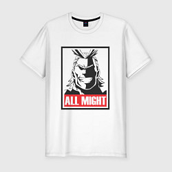 Футболка slim-fit Моя геройская академия All Might, цвет: белый