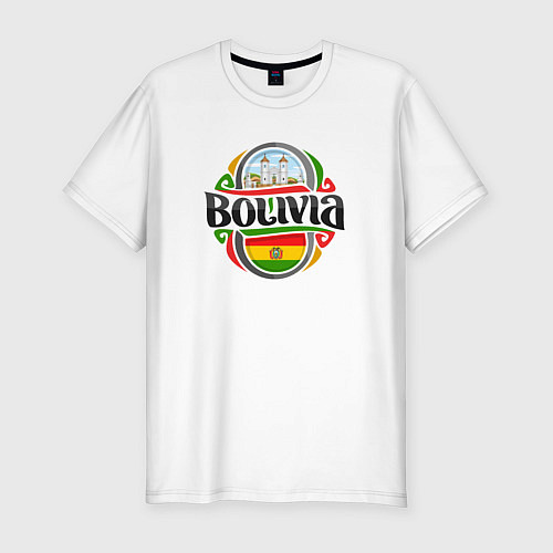 Мужская slim-футболка Bolivia / Белый – фото 1