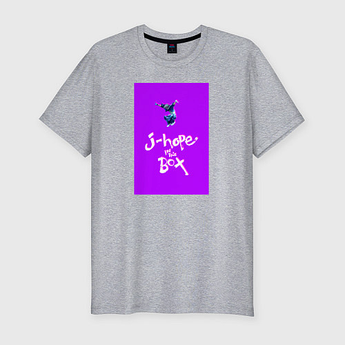 Мужская slim-футболка J-hope in the box - K-pop / Меланж – фото 1