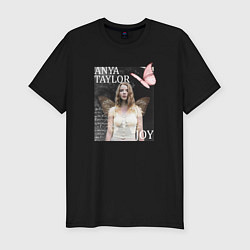 Футболка slim-fit Аня Тейлор - Джой, цвет: черный