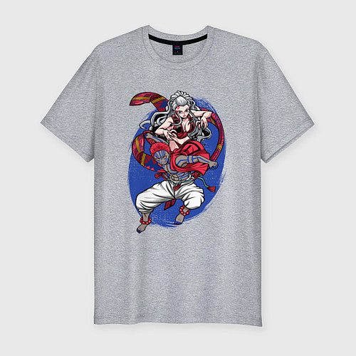 Мужская slim-футболка Клинок рассекающий демонов Акадза Даки Высшие Луны / Меланж – фото 1