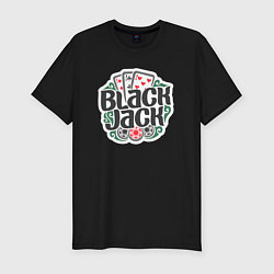 Футболка slim-fit Блек-джек игра, цвет: черный