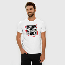 Футболка slim-fit Мыслите нестандартно, цвет: белый — фото 2
