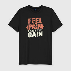 Футболка slim-fit Спортивная мотивация, цвет: черный