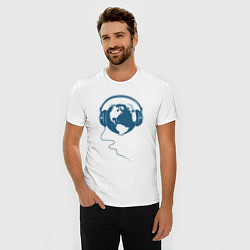 Футболка slim-fit Earth music, цвет: белый — фото 2