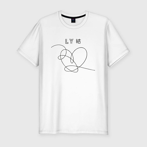 Мужская slim-футболка BTS Love / Белый – фото 1