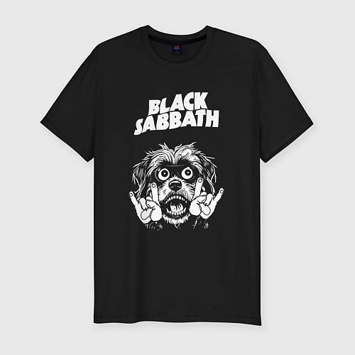 Мужская slim-футболка Black Sabbath rock dog / Черный – фото 1