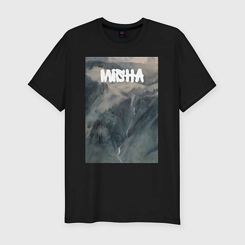 Мужская slim-футболка Misha горное ущелье / Черный – фото 1