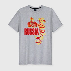 Футболка slim-fit Russia, цвет: меланж