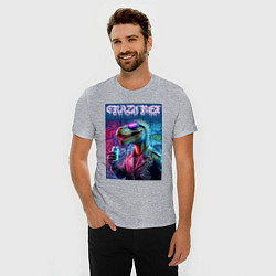 Футболка slim-fit Crazy rex - ai art fantasy, цвет: меланж — фото 2