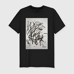 Футболка slim-fit Abstract flow, цвет: черный