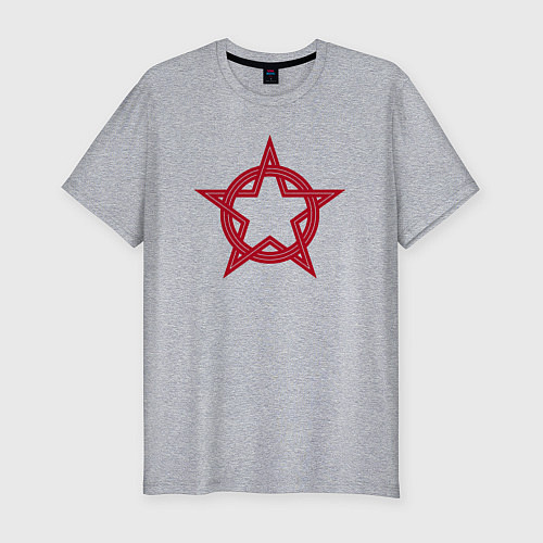 Мужская slim-футболка Red star USSR / Меланж – фото 1