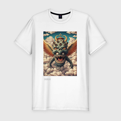 Мужская slim-футболка Крайне причудливый монстр / Белый – фото 1