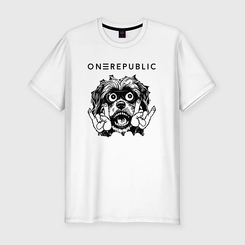 Мужская slim-футболка OneRepublic - rock dog / Белый – фото 1