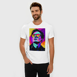 Футболка slim-fit Портрет Дурова pop art, цвет: белый — фото 2