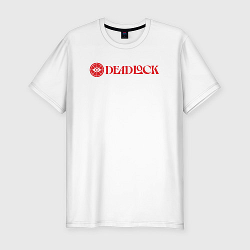 Мужская slim-футболка Deadlock red logo / Белый – фото 1