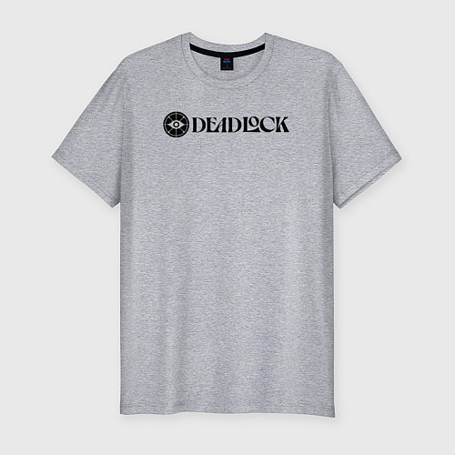 Мужская slim-футболка Deadlock white logo / Меланж – фото 1