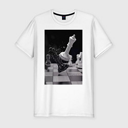 Футболка slim-fit Шахматы эстетика, цвет: белый