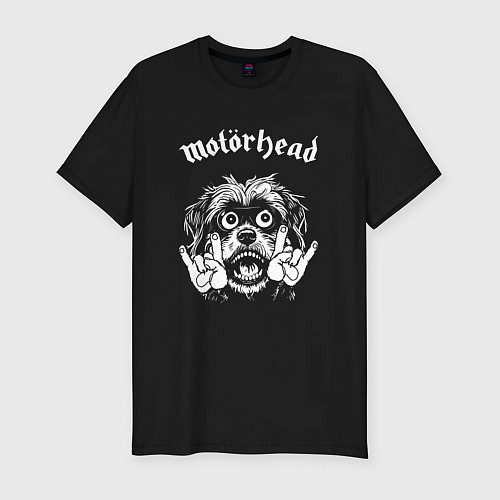 Мужская slim-футболка Motorhead rock dog / Черный – фото 1