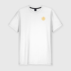 Футболка slim-fit Сокрушу пред ним врагов его малая хризма желтая, цвет: белый