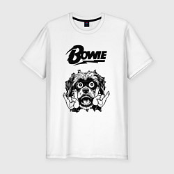 Футболка slim-fit David Bowie - rock dog, цвет: белый