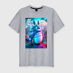 Футболка slim-fit Cool Totoro - cyberpunk, цвет: меланж