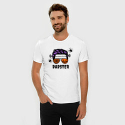 Футболка slim-fit Dadster - папа монстер, цвет: белый — фото 2