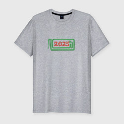 Футболка slim-fit Игра в змейку в которой едят 2025 из яблок, цвет: меланж