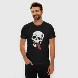 Футболка slim-fit Jesse pinkman skeleton tong skull, цвет: черный — фото 2