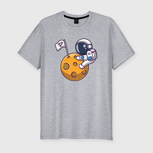 Мужская slim-футболка Захватчик Луны / Меланж – фото 1