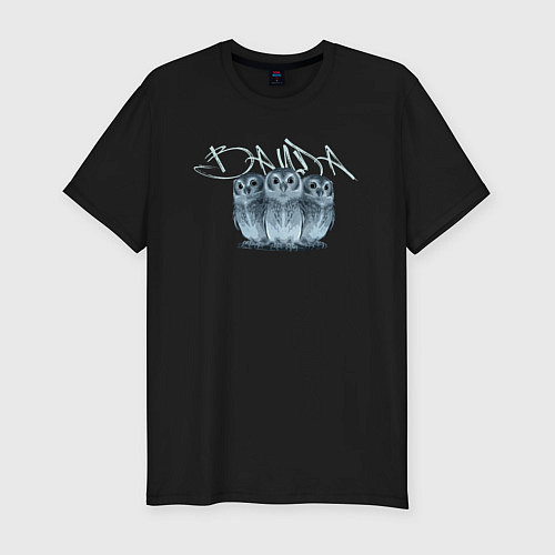 Мужская slim-футболка Three owls / Черный – фото 1