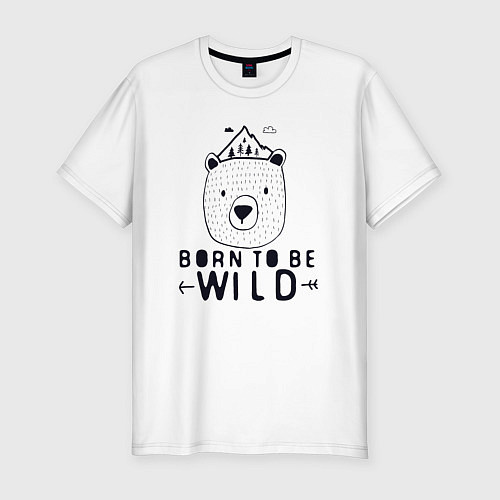 Мужская slim-футболка Wild bear / Белый – фото 1