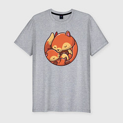 Футболка slim-fit Fox family, цвет: меланж
