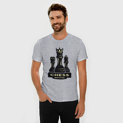 Футболка slim-fit Chess master, цвет: меланж — фото 2
