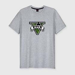 Футболка slim-fit Grand Theft Auto V logo, цвет: меланж