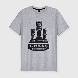 Футболка slim-fit Chess championship, цвет: меланж