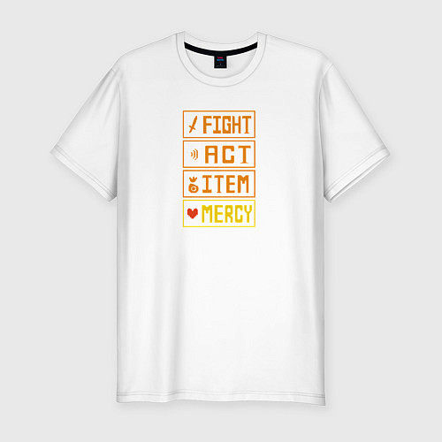 Мужская slim-футболка Undertale menu game / Белый – фото 1