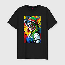 Футболка slim-fit Girl witch - pop art, цвет: черный