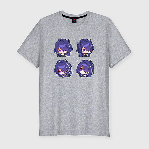 Мужская slim-футболка Ахерон стикеры / Меланж – фото 1