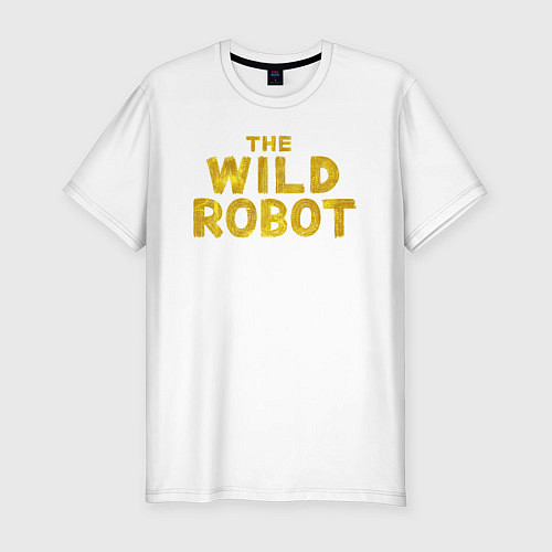 Мужская slim-футболка The wild robot logo / Белый – фото 1