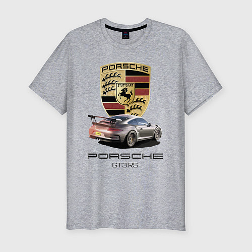 Мужская slim-футболка Porsche GT 3 RS motorsport / Меланж – фото 1