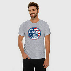 Футболка slim-fit USA flag New York, цвет: меланж — фото 2