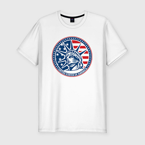 Мужская slim-футболка USA flag New York / Белый – фото 1