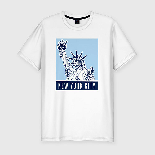 Мужская slim-футболка New York style / Белый – фото 1