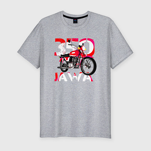 Мужская slim-футболка Ява 350 мечта детства / Меланж – фото 1